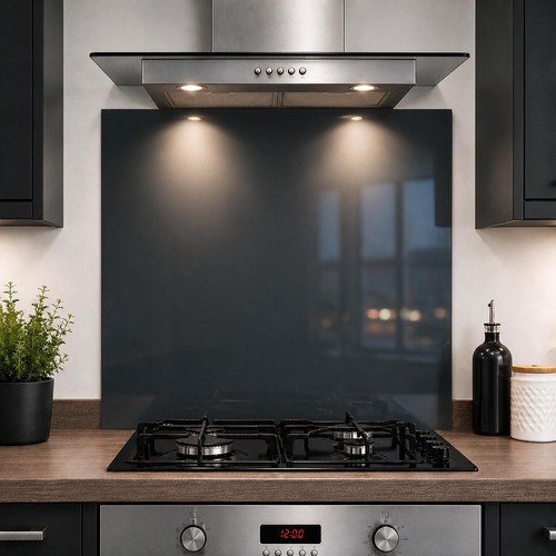 Anthracite glass splashback - anthracite,