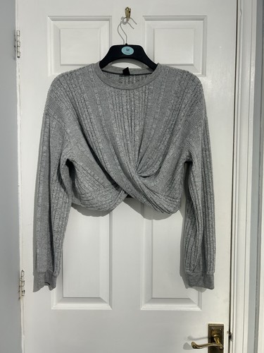 Shein grey cropped jumper - cropped, size