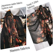NEW*premium quality Japanese Satin 3piece Suit Top Bottom And scarf 