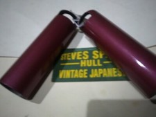SUZUKI B100P , B120M  ,FORK LOWER OUTER COVERS PR , Metallic Maroon , ,NOS,NLA .