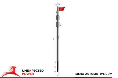 Glow plug 24mm length - plug, 20mm