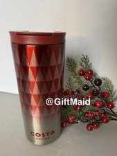 XMAS COSTA COFFEE  Ltd Edition  Travel /Reusable Mug/Cup 16oz - Triangle Desisgn