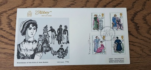 1975 fdc jane austen abbey - jane,