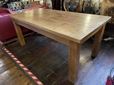 Solid Real Wood Dining Table Rustic Plank Pine Farmhouse Indigo Furniture 6'