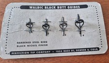 4 UNUSED WALDIC BLACK BUTT FLY ROD GUIDES NEW AND CARDED MADE IN USA