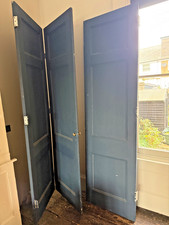 Set of 3 Antique Wooden Bifold Doors – c.1839, 245cm High, Panelled