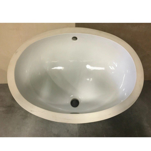 White oval inset ceramic - oval,