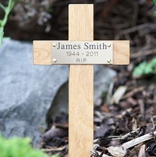 12" Tall Wooden Memorial Cross