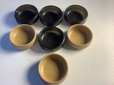 Vintage Plastic Furniture/Chair Rests x 7   4 Smokey Black &  3 Mustard Coloured