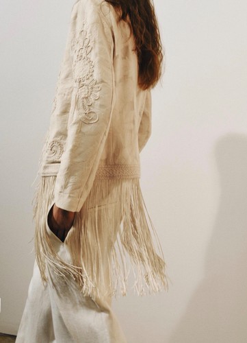 Collection fringed jacket - zw,