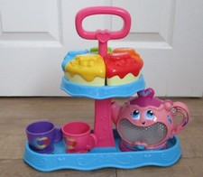 Kids Play Tea Set & Plastic Cake Stand with Cakes - Leap Frog Teapot