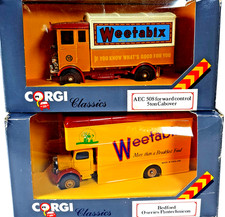 Corgi Classics- Set Of 2 Weetabix Trucks, 1 AEC 508 and 1 Bedford O Series Bxoed