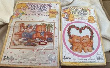 Forever Friends Cross Stitch Swinging Bear & Dressing Table Bear. Please Read De