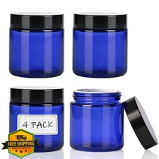 4oz Blue Glass Jars with Lids
