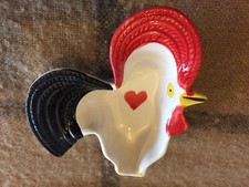Hand painted Portuguese bowl Rooster Shape - Quinta’s Rooster Dip or sauce Bowl