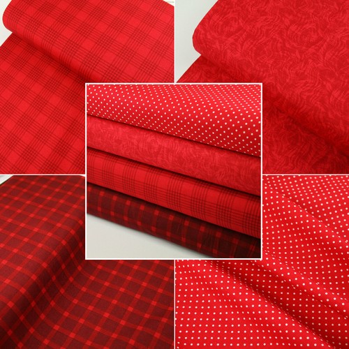 Red check fabric - check, by