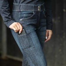 Equetech Ultimo Denim Grip Breeches - Phone Pocket - High Waist - Grip Seat 
