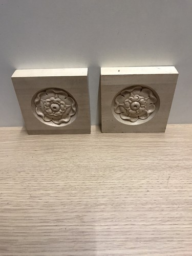 Pair wooden carved - pair,