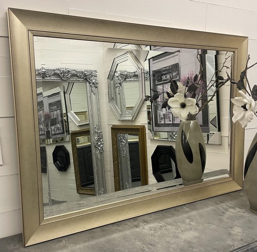 Mirror large grey - grey, shabby
