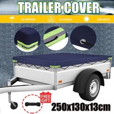 600D Oxford Blue Trailer Cover 8.2x4.3ft Heavy Duty Waterproof 250x130x13cm