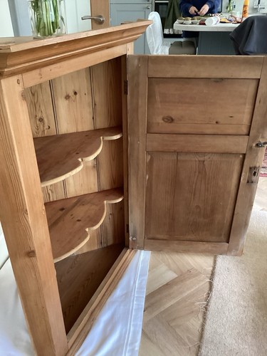 Pine corner cupboard - pine,
