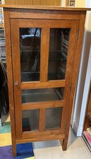 Art Deco 1930s Solid Wood And Glass Display Cabinet 