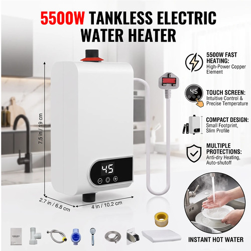 Electric tankless instant - electric, hot