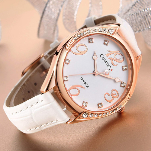Ladies watch white large dial - ladies,
