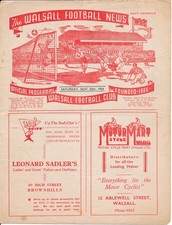 Walsall v Shrewsbury Town 1954/1955 - Football Programme
