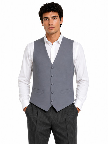 Dove grey wool waistcoat - dove,