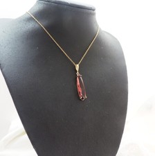 Vintage Art Deco 1920's Inspired Burgundy Diamond Paste CZ Drop Necklace 💗