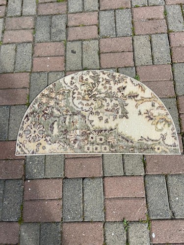Vintage turkish rug 2x3 half - rug,