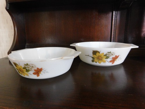 2no pyrex autumn milk glas - milk,