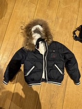 Age 6 Winter Bomber Jacket With real Fur hood.  Ferrari