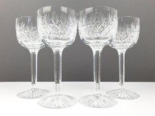 4 x Thomas Webb Crystal "WELLINGTON" Hock Wine Glass - 17 cm (6.9") - Signed