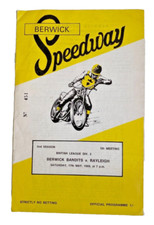Berwick Bandits  v  Rayleigh Rockets  Speedway Programme  17/5/69