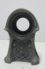 Antique Art Nouveau Pewter Mantle Clock Case Spares Or Repairs 