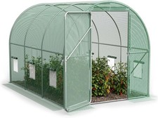 Polytunnel Greenhouse 3x2m | Heavy Duty Steel Frame | Roll-Up Windows