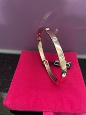Warren James Bracelet Bangle Swarovski Crystals Rose Gold Tone