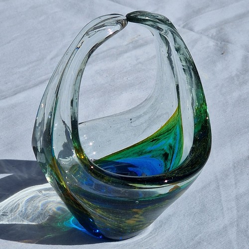 Vintage mdina glass basket - vintage,