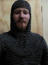 Medieval Armour Chainmail Coif Blackened Chain Mail Dress Hood Reenactment