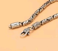 MENS  WOMENS ROUND Byzantine Bracelet Handmade 22CM Solid 316L Stainless Steel