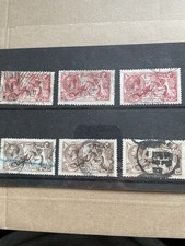 6 x GB KGV Seahorses 1913-18 Issue Unchecked For Printings