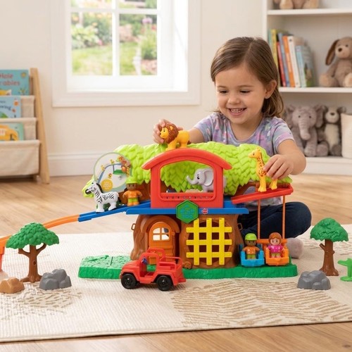 Zoo animal playset with lights - animal,