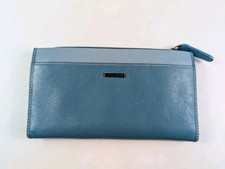 Visconti Blue Leather Purse 18cm X 10cm