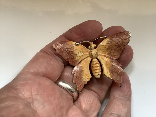 Vintage enamel butterfly - vintage,