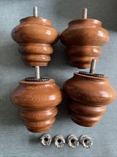 Set of 4 Quality Wooden Sofa Bun Feet with Inserts 11cm x 11cm