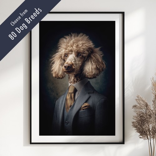 Smartly dressed dog portrait - dressed,