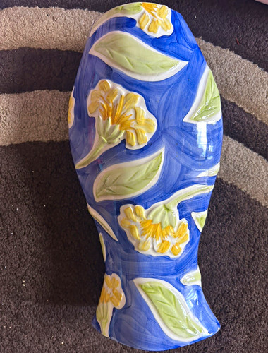 Hand painted blue ceramic - painted,