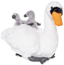 Uni Toys - Swan with Babies - 24 cm (Height) Plush